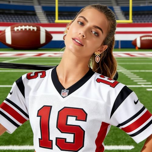 Rhinestone Bow Football Stud Earrings - Sparkly Game Day Jewelry