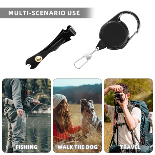 Fly Fishing Zinger Retractor & 3-in-1 Knot Tool Clipper - 1 Pcs + 1 Single Cut