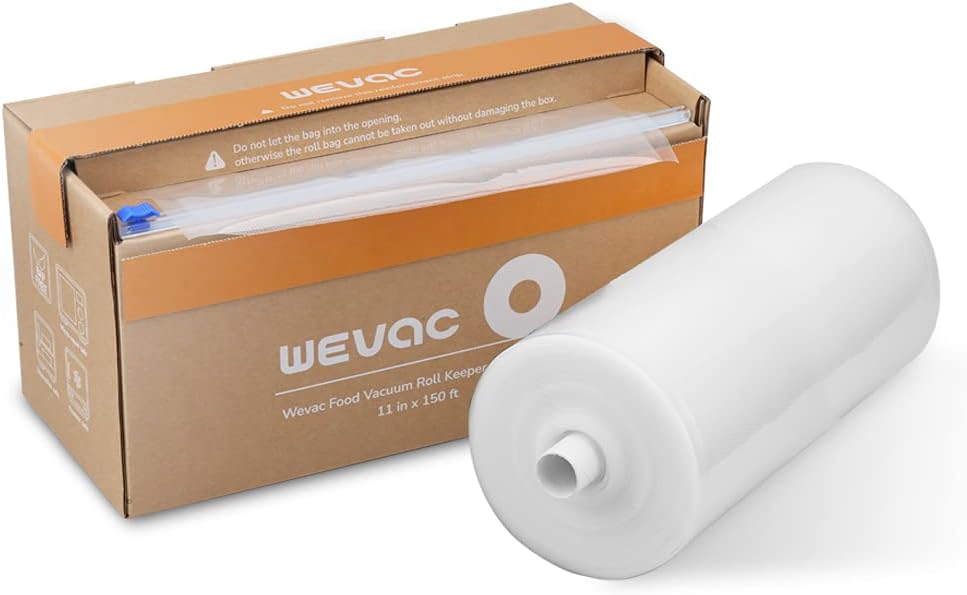 Wevac Food Vacuum Seal Roll - 11” x 150’ with Cutter, BPA-Free, Ideal for Meal Prep & Storage