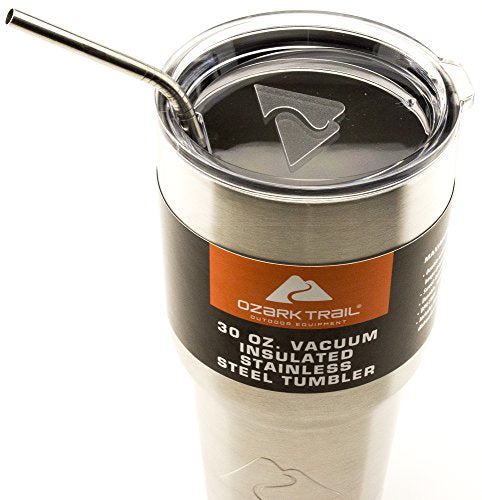 4-Pack Premium Stainless Steel Bend Straws with Cleaning Brush