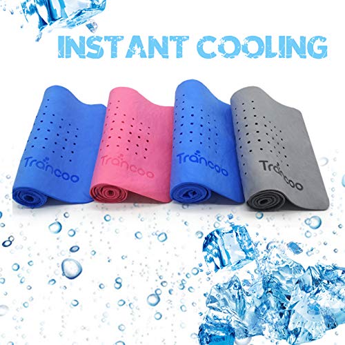 PVA Cooling Towel Set - Instant Chill Scarf for Sports - Blue & Pink