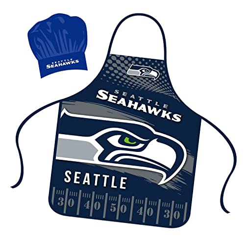 Seattle Seahawks Chef Hat and Apron Set - Universal Size for BBQ