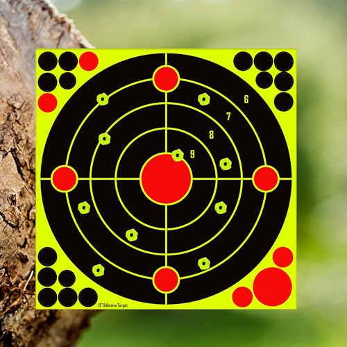 12x12 Inch Fluorescent Yellow Splatter Targets - 10 Pack for Shooting