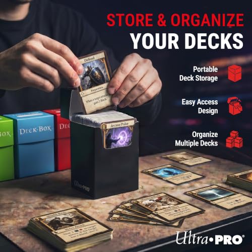 Trading Card Deck Box Set - 5 Colorful Organizers for 80 Sleeved Cards