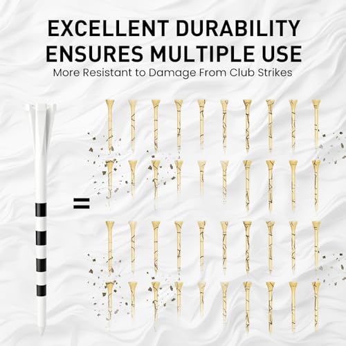Extra Long Golf Tees - 4 Inch White Plastic Tees for Accurate Shots