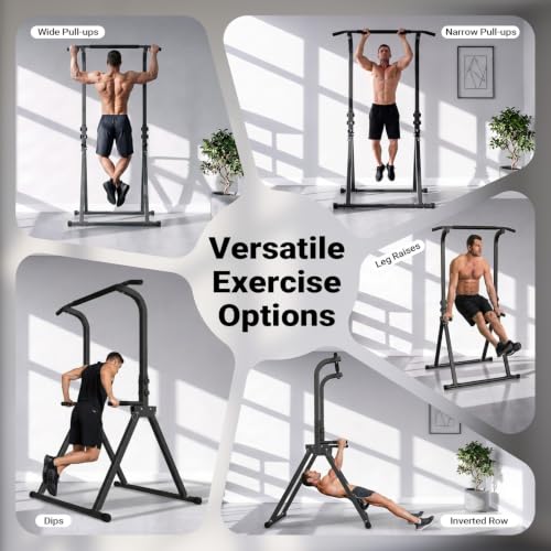 Foldable Pull Up Bar Power Tower with Assistance Bands - Black 01