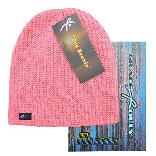 Daily Beanie Hat - Unisex Knit Skull Cap - Pink