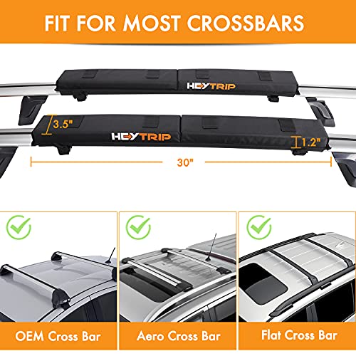 30" Roof Rack Pads with Straps for Kayak, Surfboard & Canoe
