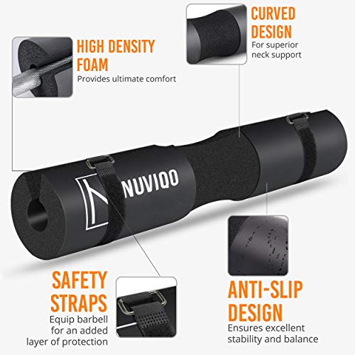 Barbell Pad for Squats and Lunges - Hip Thrust Pad - Black