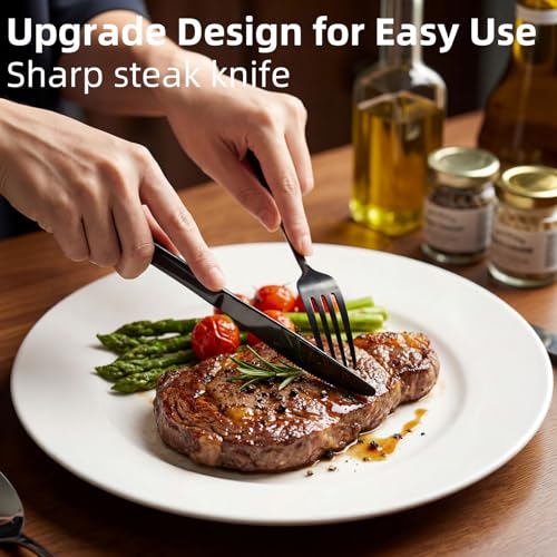 Stainless Steel Travel Utensils Set with Case - Black