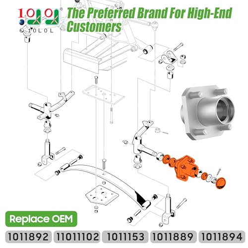 10L0L 2 Pack Front Wheel Hub Assembly Kit for Club Car DS Golf Cart 1974-2003