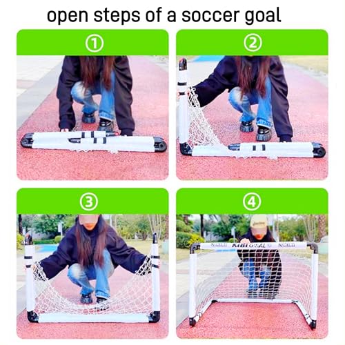 Foldable Mini Soccer Goal for Kids - 35.43in x 23.62in - White