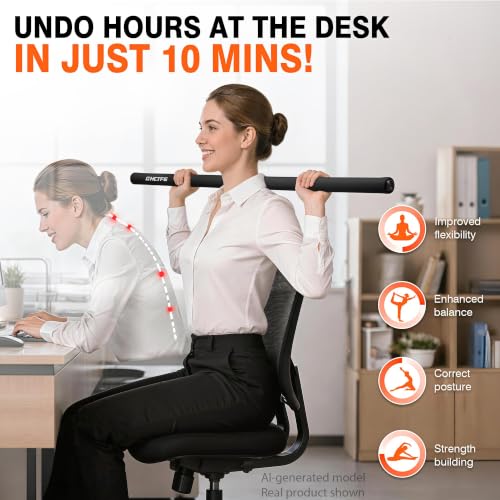 Adjustable Yoga Stick for Stretching & Balance - Black