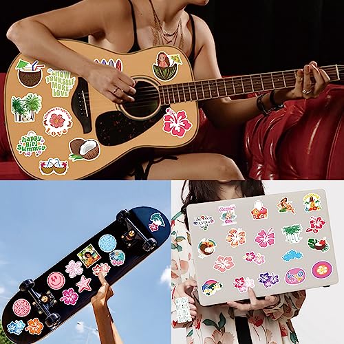 100PCS Coconut Girl Stickers - Waterproof Vinyl Decals for Teens