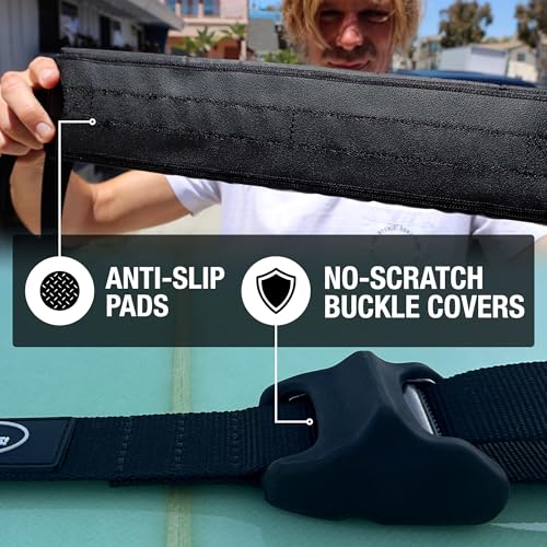 Surfboard Car Racks - Padded Soft System for Any Vehicle, Holds 3 Boards