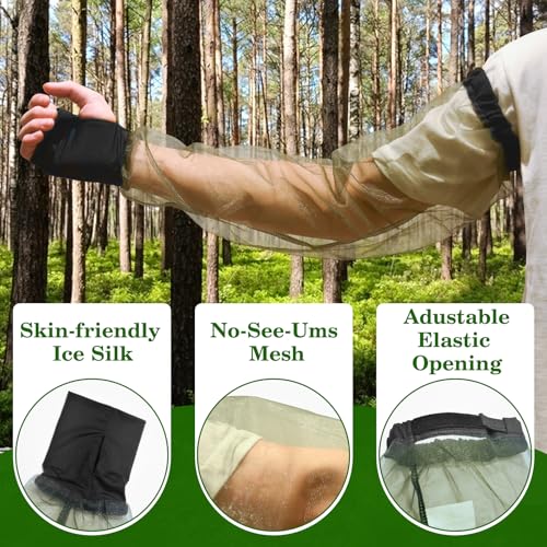 Mosquito Sleeves for Arms - Adjustable Bug Protection, 2 Pack