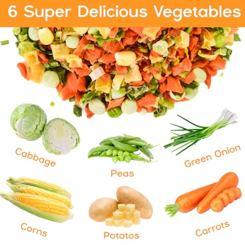 Egcina Dehydrated Mixed Vegetables for Ramen 6.35oz Natural Vegetable Topping
