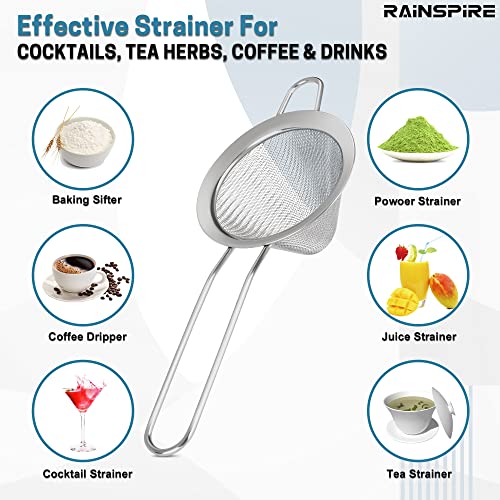 Fine Mesh Tea Strainer with Reinforced Handle - Silver