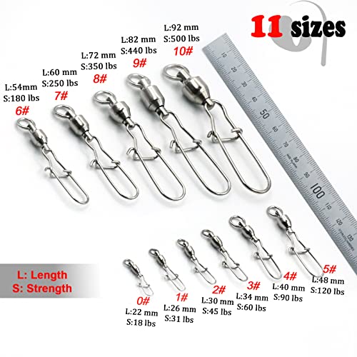 Duo Lock Barrel Swivels - 30pcs Size 0 (18lbs) Fishing Snap Swivels