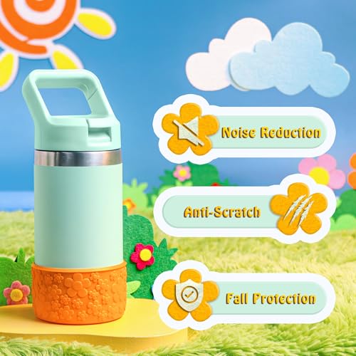Protective Silicone Water Bottle Boot - 3D Flower Design - King Crab