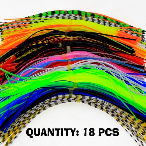 Fly Tying Materials Kit - 18 Colors of Silicone Rubber Threads