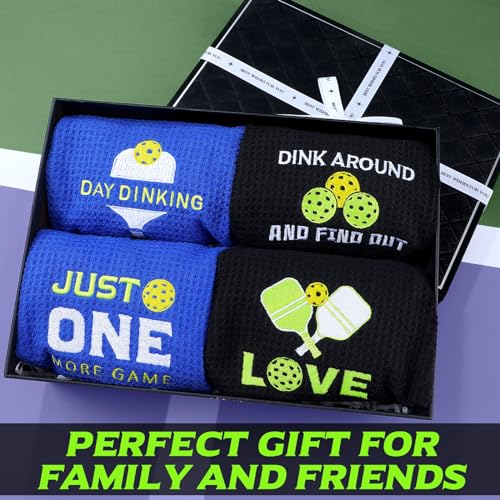 Hosuly 4 Pcs Dink Ball Towels with Clip - Microfiber, Black/Blue, Unisex