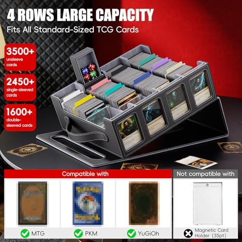Extra-Large Trading Card Storage Box for 3500+ Cards with Magnetic Lid