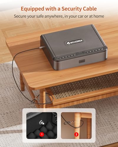 Biometric Gun Safe with Fingerprint & App Control - Quick Access Pistol Safe