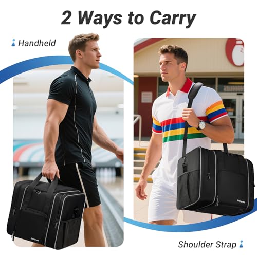 Bosynoy Black Bowling Ball Bag with Shoe Compartment - 1 Ball Tote