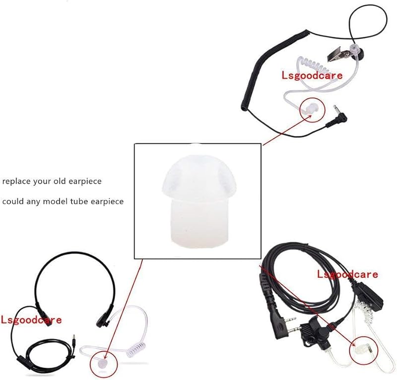 Replacement Mushroom Earbuds - Soft Silicone Tips, Pack of 10