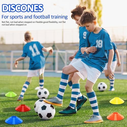 Agility Training Cones - 15 Pack Multi-Color with Carry Bag