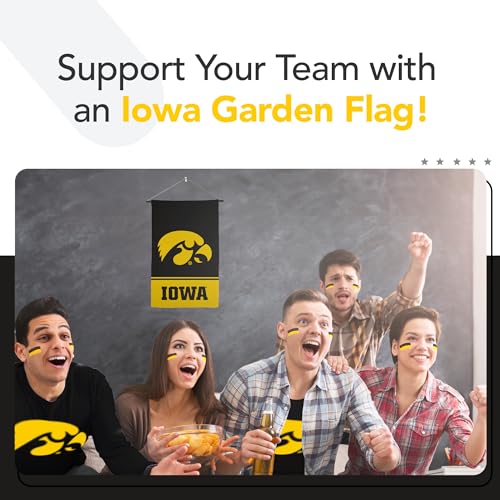 Victory Corps NCAA Licensed Iowa Hawkeyes Garden Flag - Black 12 x 18 inches