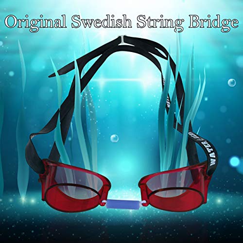 Swedish Pro Goggles for Swimming - Red - Anti-Fog Design