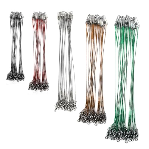 Heavy Duty Stainless Steel Fishing Wire Leaders - 100pcs 7in/8in/9in/10in/11in (31LB)