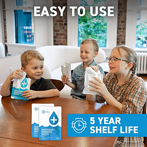 72 HRS Emergency Water Pouches - Survival Water Packets, Emergency Rations, Long Shelf Life, Survival kit (Pack of 12)