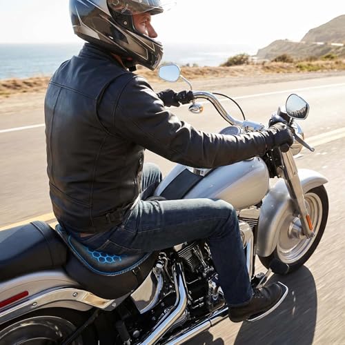 Foldable Motorcycle Gel Seat Cushion with Waterproof Cover | Ergonomic Bumper Pad