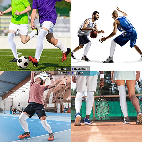 Compression Leg Sleeves - Long Knee Sleeve - White