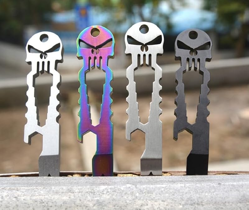3-Piece Multi-Function Skull EDC Tool Set - Key Ring & Bottle Opener