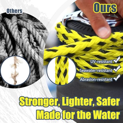 60ft Boat Tow Rope for 1-3 Riders - Floating Towable Tube Rope