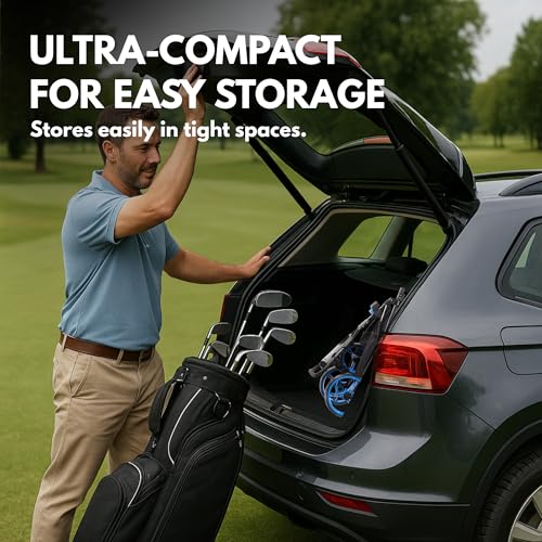 3-Wheel Golf Push Cart with Foot Brake & Storage Bag - Black/Black