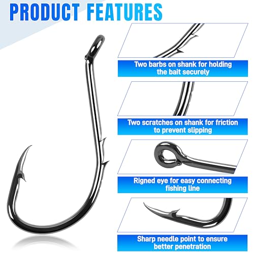 Octopus Baitholder Fishing Hooks - High Carbon Steel, Size 1/0, 50pcs