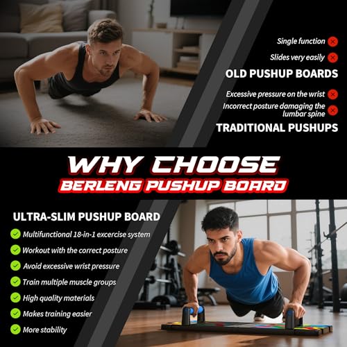 IUT Foldable 30-in-1 Push Up Board for Men, Black M11 Portable Workout Equipment