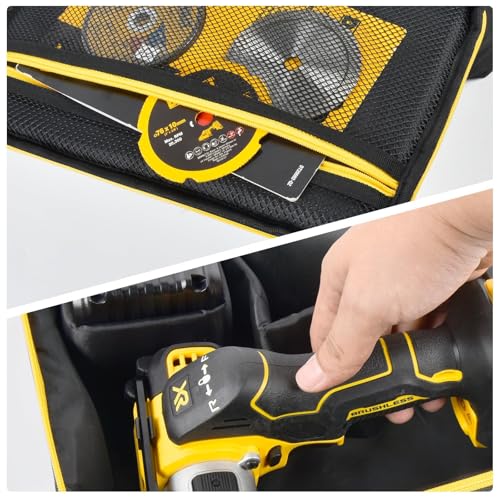 Bag Compatible with DEWALT 20V MAX Cut Off Tool 3 in 1 Brushless (DCS438B), Storage Case Carrying Holder Organizer for Charger, Batteries, Cutting Wheel and Other Accessories (Box Only)