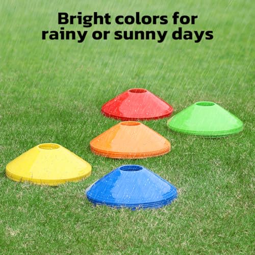 Agility Cones - 50 Pack Multicolor Soccer Training Field Markers