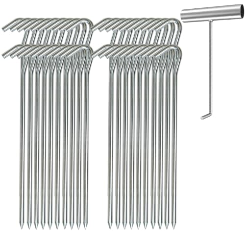 OK5STAR Heavy Duty Metal Tent Stakes 9 Inch 40 Pcs with Removal Tool - Camping Gear