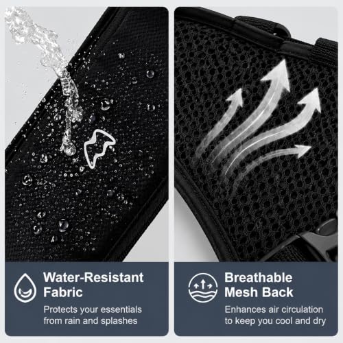 Simptech Black Reflective Waist Fanny Pack for Running & Outdoor Sports