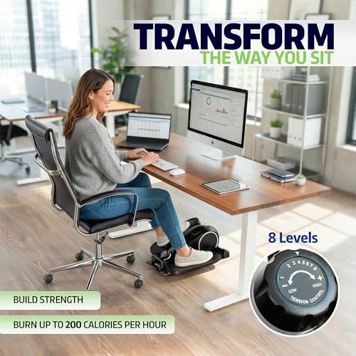 Under Desk Elliptical Machine with Magnetic Resistance - Black