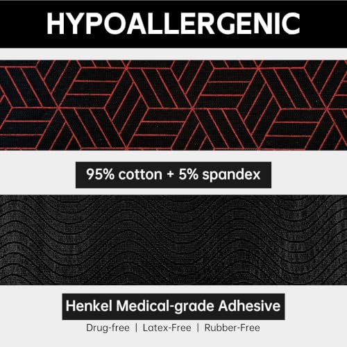 Kinesiology Tape - Precut Water-Resistant Athletic Tape, 2" x 16.4 ft, 1 Roll