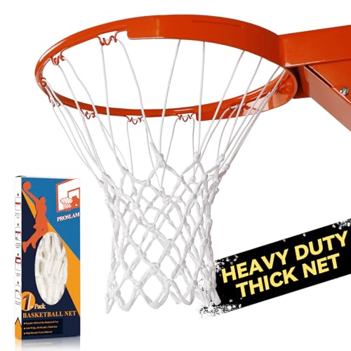 Heavy Duty Basketball Net Replacement - 12 Loops, All Weather, White