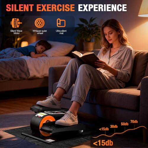 Under Desk Elliptical Machine - Compact Electric Pedal Exerciser with Remote Control & Adjustable Speeds